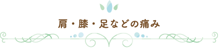 肩・膝・足などの痛み